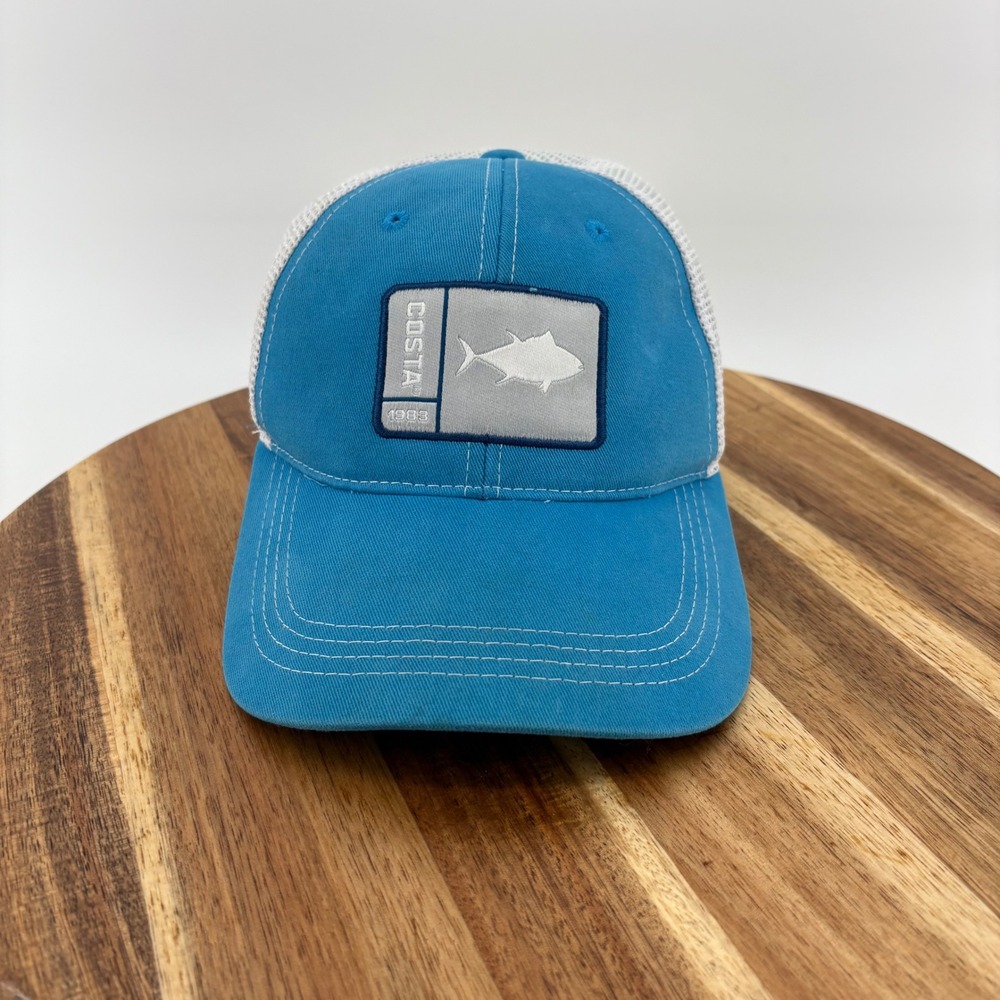 Costa Del Mar Tuna Trucker Hat Blue White Mesh Baseball‎ Cap Fishing Mens